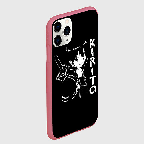 Чехол iPhone 11 Pro матовый Kirito / 3D-Малиновый – фото 2