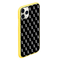 Чехол iPhone 11 Pro матовый Эл паттерн черный, цвет: 3D-желтый — фото 2
