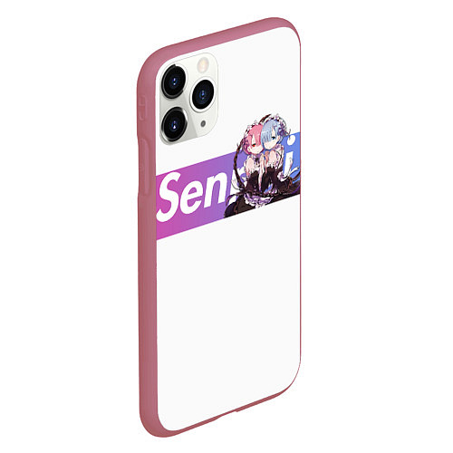 Чехол iPhone 11 Pro матовый Re:Zero / 3D-Малиновый – фото 2