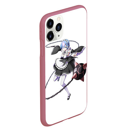 Чехол iPhone 11 Pro матовый Re:Zero / 3D-Малиновый – фото 2