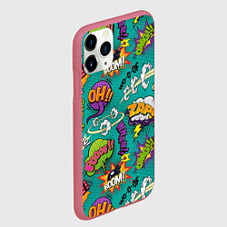 Чехол iPhone 11 Pro матовый Pop art comics, цвет: 3D-малиновый — фото 2