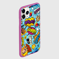 Чехол iPhone 11 Pro матовый Pop art comics, цвет: 3D-фиолетовый — фото 2