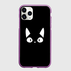 Чехол iPhone 11 Pro матовый Кошачья мордочка, цвет: 3D-фиолетовый