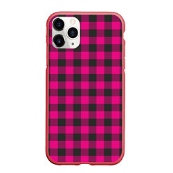 Чехол iPhone 11 Pro матовый Розовая клетка, цвет: 3D-красный