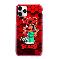 Чехол iPhone 11 Pro матовый Nita Brawl Stars, цвет: 3D-малиновый