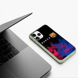 Чехол iPhone 11 Pro матовый BARCELONA БАРСЕЛОНА, цвет: 3D-салатовый — фото 2