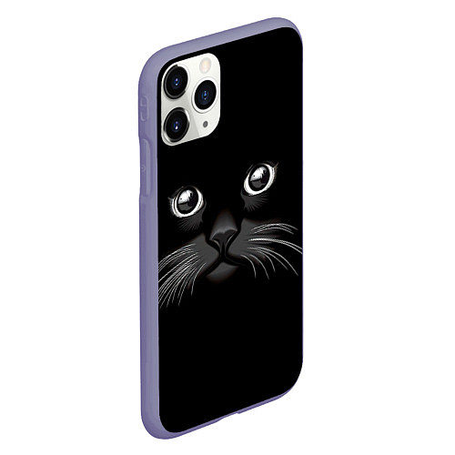 Чехол iPhone 11 Pro матовый Кошачья моська / 3D-Серый – фото 2