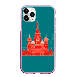 Чехол iPhone 11 Pro матовый Москва, цвет: 3D-розовый