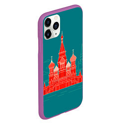 Чехол iPhone 11 Pro матовый Москва, цвет: 3D-фиолетовый — фото 2