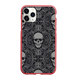 Чехол iPhone 11 Pro матовый Skulls