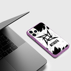 Чехол iPhone 11 Pro матовый METALLICA МЕТАЛЛИКА, цвет: 3D-фиолетовый — фото 2