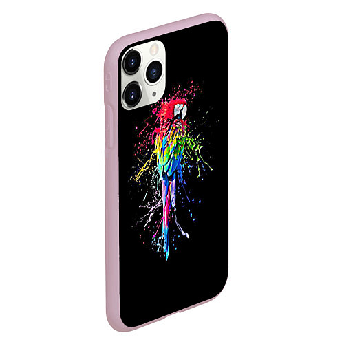 Чехол iPhone 11 Pro матовый Попугай / 3D-Розовый – фото 2