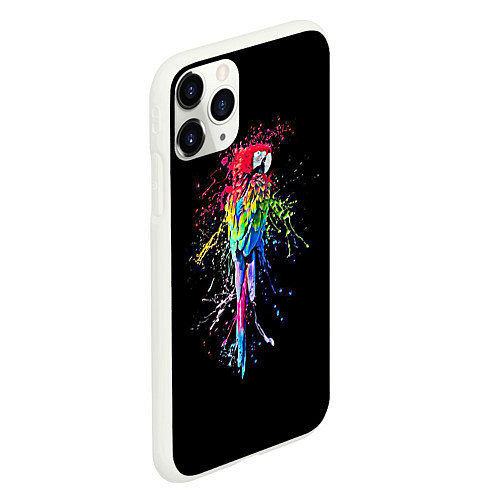 Чехол iPhone 11 Pro матовый Попугай / 3D-Белый – фото 2