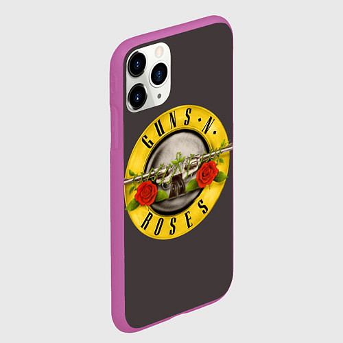 Чехол iPhone 11 Pro матовый Guns n Roses / 3D-Фиолетовый – фото 2