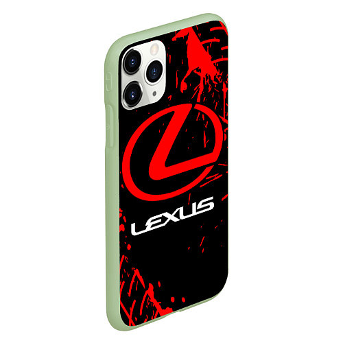 Чехол iPhone 11 Pro матовый LEXUS ЛЕКСУС / 3D-Салатовый – фото 2