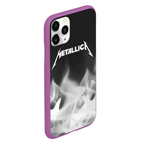 Чехол iPhone 11 Pro матовый METALLICA МЕТАЛЛИКА / 3D-Фиолетовый – фото 2