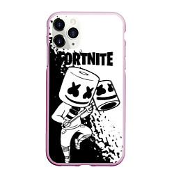 Чехол iPhone 11 Pro матовый FORTNITE MARSHMELLO, цвет: 3D-розовый