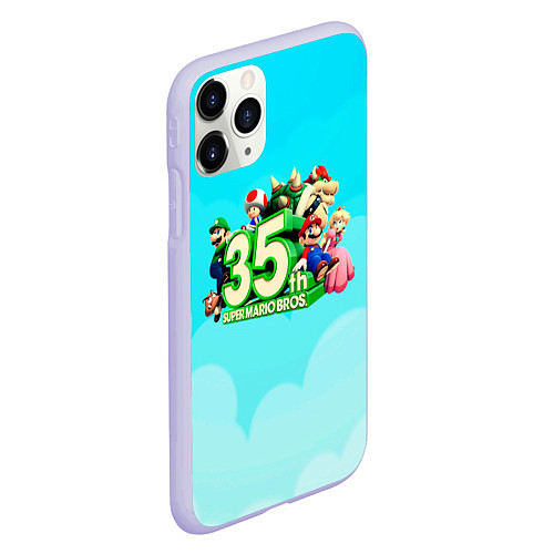 Чехол iPhone 11 Pro матовый Mario / 3D-Светло-сиреневый – фото 2