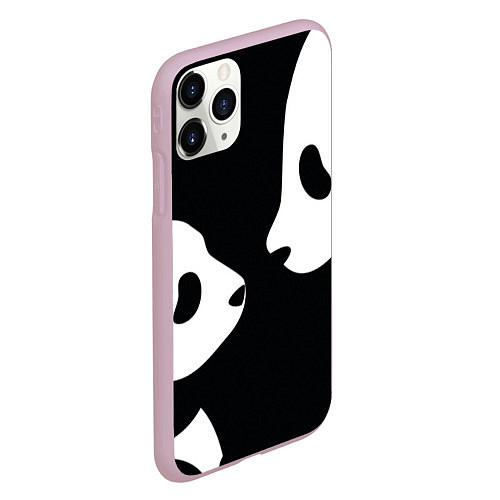 Чехол iPhone 11 Pro матовый Panda / 3D-Розовый – фото 2