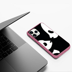 Чехол iPhone 11 Pro матовый Panda, цвет: 3D-малиновый — фото 2