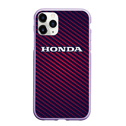 Чехол iPhone 11 Pro матовый HONDA ХОНДА, цвет: 3D-светло-сиреневый