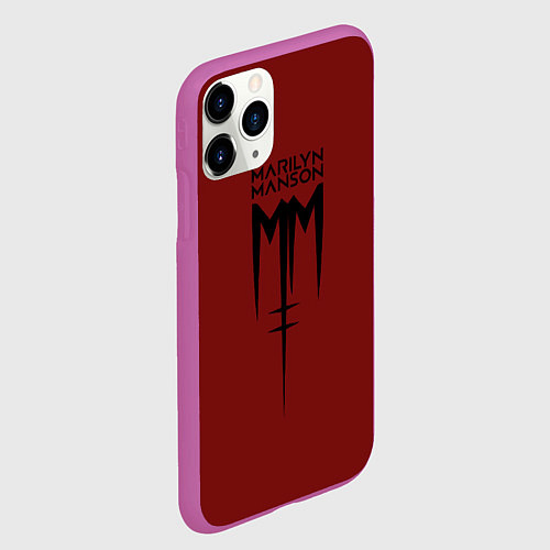 Чехол iPhone 11 Pro матовый Marilyn Manson / 3D-Фиолетовый – фото 2