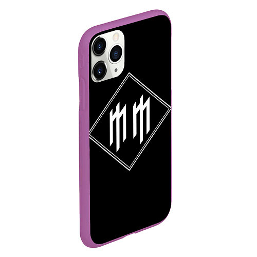 Чехол iPhone 11 Pro матовый Marilyn Manson / 3D-Фиолетовый – фото 2