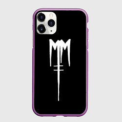 Чехол iPhone 11 Pro матовый Marilyn Manson, цвет: 3D-фиолетовый