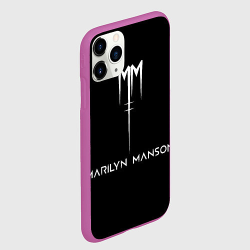 Чехол iPhone 11 Pro матовый Marilyn Manson / 3D-Фиолетовый – фото 2