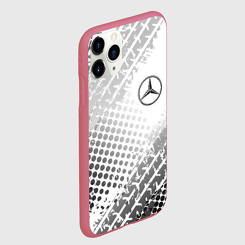 Чехол iPhone 11 Pro матовый Mercedes-Benz / 3D-Малиновый – фото 2