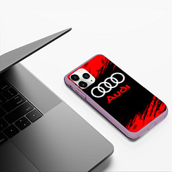 Чехол iPhone 11 Pro матовый AUDI АУДИ, цвет: 3D-сиреневый — фото 2