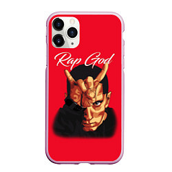 Чехол iPhone 11 Pro матовый EMINEM RAP GOD, цвет: 3D-розовый