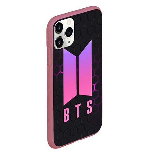 Чехол iPhone 11 Pro матовый BTS / 3D-Малиновый – фото 2