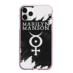 Чехол iPhone 11 Pro матовый MARILYN MANSON М МЭНСОН, цвет: 3D-розовый