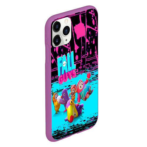 Чехол iPhone 11 Pro матовый Fall Guys / 3D-Фиолетовый – фото 2