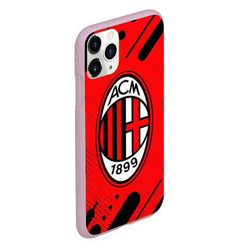 Чехол iPhone 11 Pro матовый AC MILAN МИЛАН / 3D-Розовый – фото 2