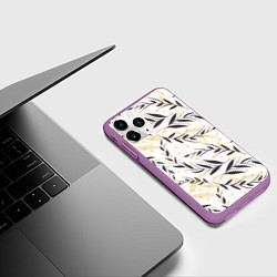 Чехол iPhone 11 Pro матовый Колосья, цвет: 3D-фиолетовый — фото 2