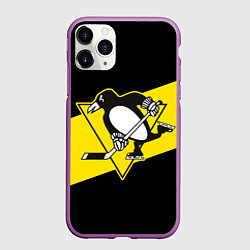 Чехол iPhone 11 Pro матовый Питтсбург Пингвинз, цвет: 3D-фиолетовый
