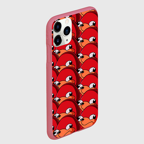 Чехол iPhone 11 Pro матовый Knuckles / 3D-Малиновый – фото 2