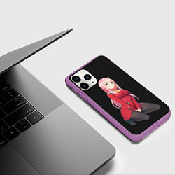 Чехол iPhone 11 Pro матовый ZeroTwo Darling in the Franx, цвет: 3D-фиолетовый — фото 2