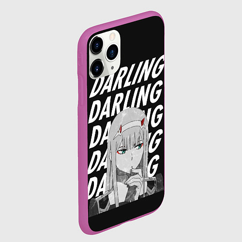 Чехол iPhone 11 Pro матовый ZeroTwo Darling in the Franx / 3D-Фиолетовый – фото 2