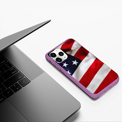 Чехол iPhone 11 Pro матовый США USA, цвет: 3D-фиолетовый — фото 2