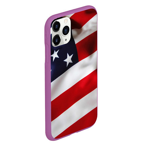 Чехол iPhone 11 Pro матовый США USA / 3D-Фиолетовый – фото 2