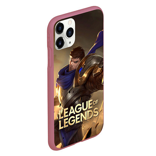 Чехол iPhone 11 Pro матовый League of legends Гарен / 3D-Малиновый – фото 2