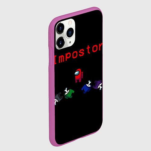 Чехол iPhone 11 Pro матовый Among Us / 3D-Фиолетовый – фото 2
