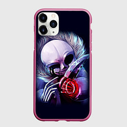 Чехол iPhone 11 Pro матовый UNDERTALE SANS, цвет: 3D-малиновый