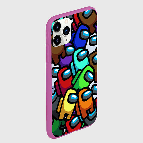 Чехол iPhone 11 Pro матовый Among us / 3D-Фиолетовый – фото 2