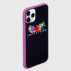 Чехол iPhone 11 Pro матовый Among Us, цвет: 3D-фиолетовый — фото 2