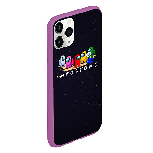Чехол iPhone 11 Pro матовый Among Us / 3D-Фиолетовый – фото 2