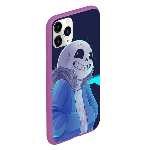 Чехол iPhone 11 Pro матовый UNDERTALE / 3D-Фиолетовый – фото 2